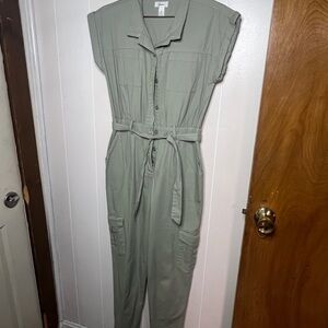 Utility Belted Jumpsuit - Sage Green